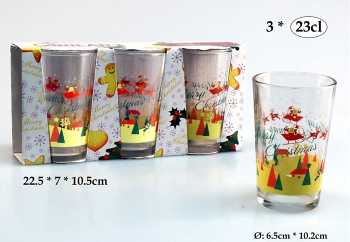 Christmas Decoration glass 3 piece