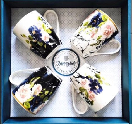 Slaneyside Floral Pottery Bone China S4 Mugs