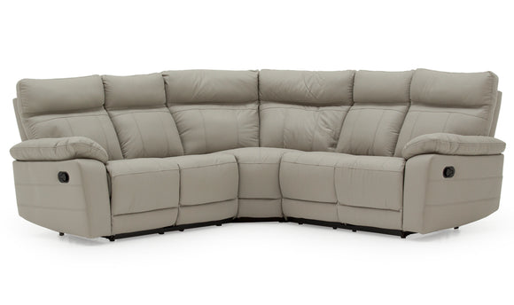 Create a chic and modern living space with the Manual Reclining Corner Group Sofa in Light Grey. Its sleek design, manual reclining feature, and light grey upholstery combine style and comfort for a truly luxurious seating experience.