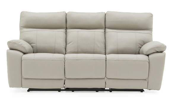 Experience ultimate comfort and style with the Tropea 3 Seater Electric Recliner Sofa in light grey. This sofa features an electric reclining mechanism that allows you to effortlessly adjust the backrest and footrest to your preferred position. Its light grey upholstery adds a touch of sophistication and versatility to your living room decor.