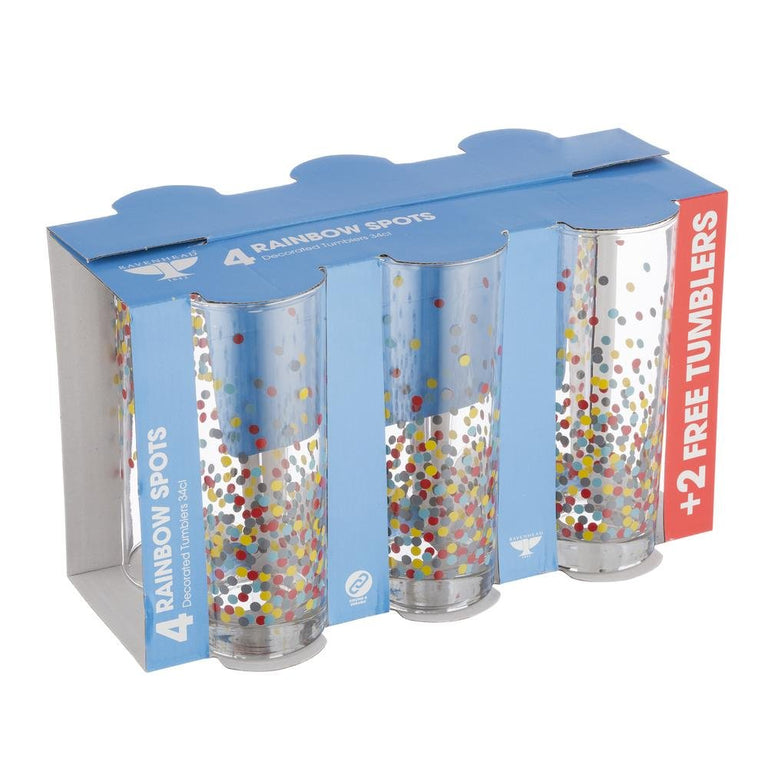 Ravenhead Set of 6 Rainbow Spotted Tumblers