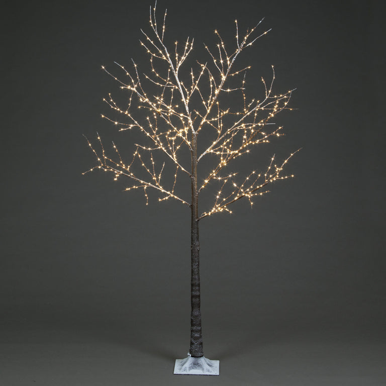 Snowtime 1.2m Copper Wire Frosted Brown Twig Tree with 300 warm white Lights