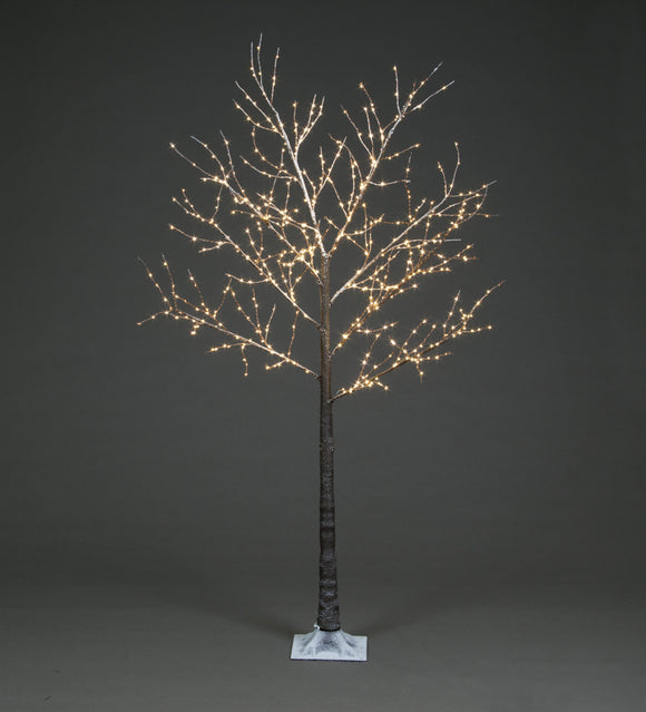 Snowtime 1.2m Copper Wire Frosted Brown Twig Tree with 300 warm white Lights
