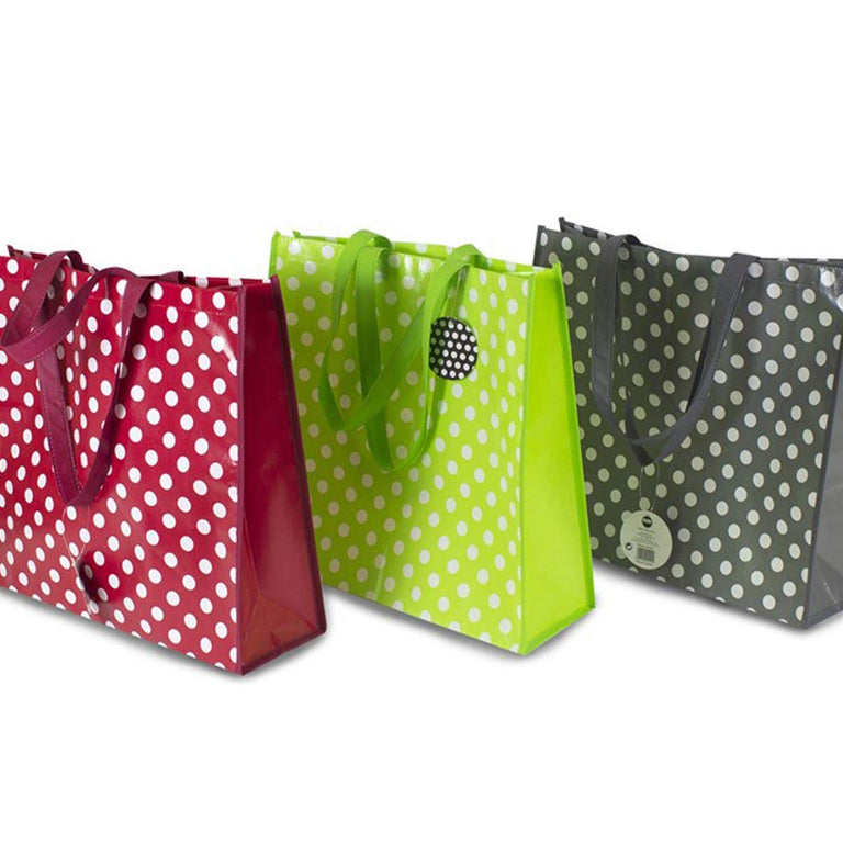 Green Polka Dot Shopping Bag