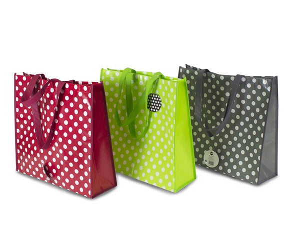 Green Polka Dot Shopping Bag