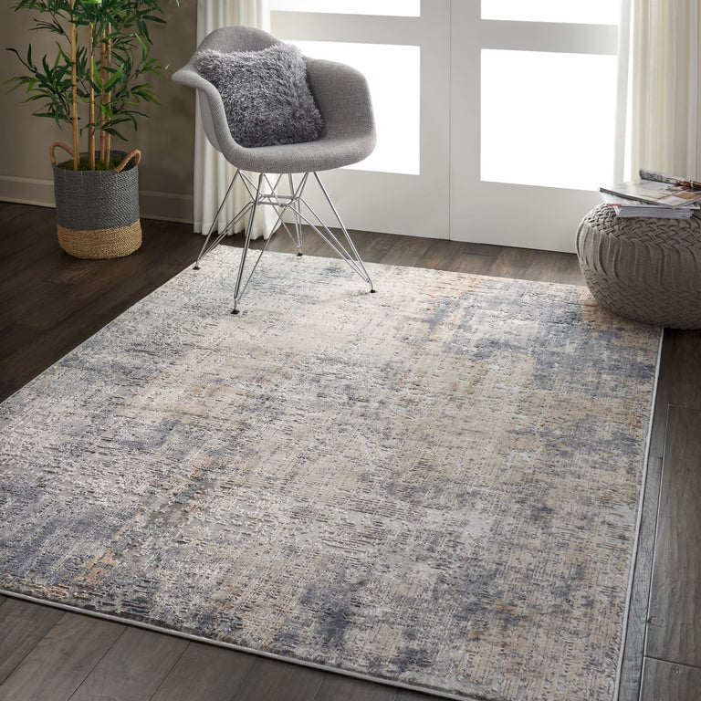 Nourison Rustic Textures Rug 01 Grey Beige