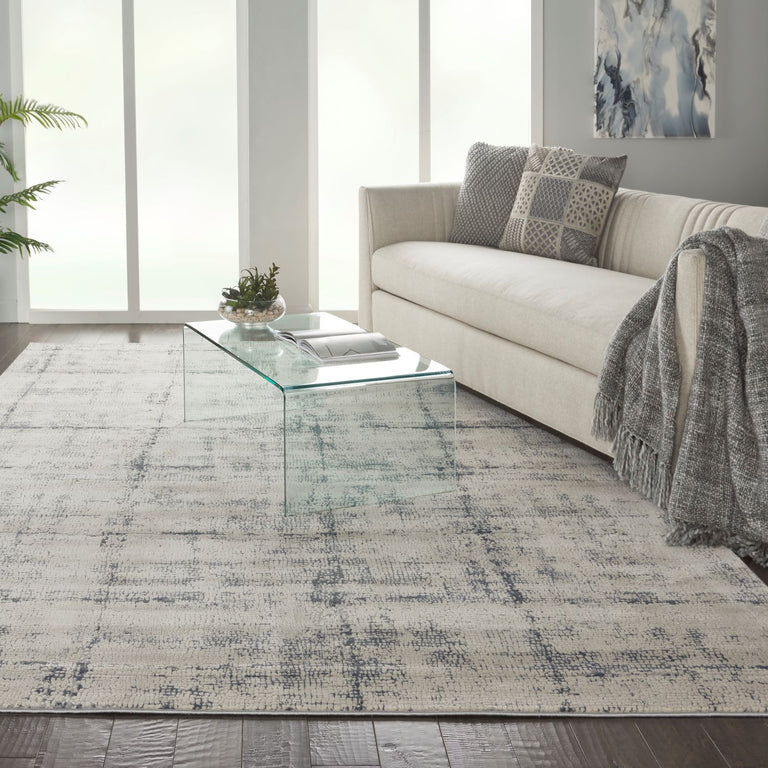 Nourison Rustic Textures Rug 06 Ivory Blue