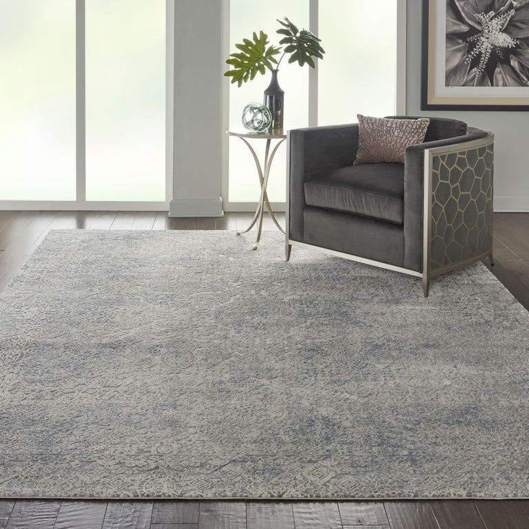 Nourison Rustic Textures Rug 09 Ivory Light Blue