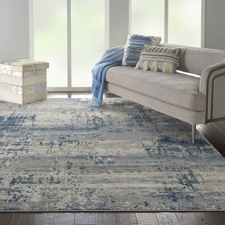 Nourison Rustic Textures Rug 10 Ivory Blue