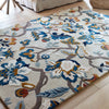 Bedroom rug in classic botanical design