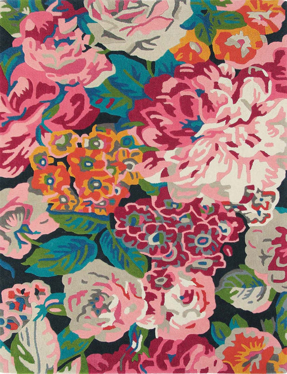 Immerse your space in history with the Rose & Peony Cerise rug from Foys.