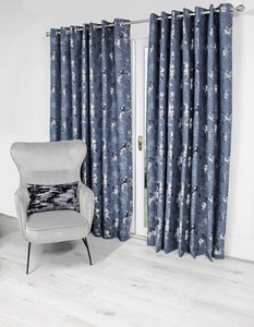 Scatterbox Watercolour Curtain  Navy