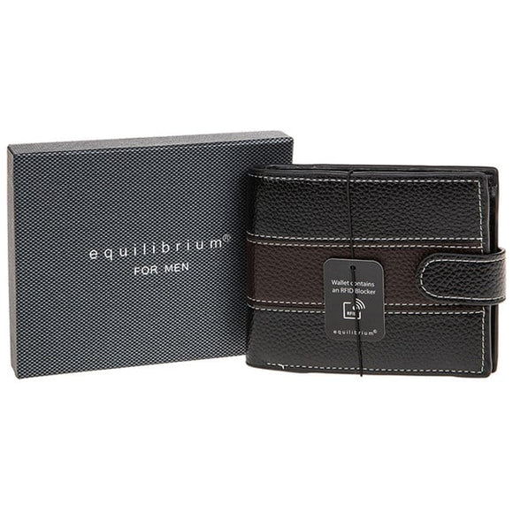 Equilibrium For Men Two Tone RFID Wallet Black