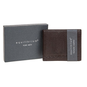 Equilibrium For Men Embossed Leather Wallet Brown