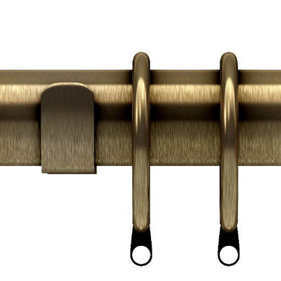 28mm Nikola Antique Brass Metal Curtain Pole Set