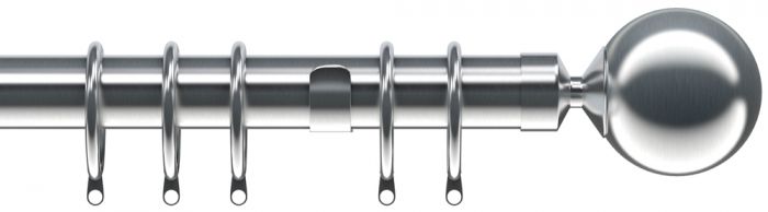 28mm Nikola Satin Silver Metal Curtain Pole Set