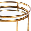 Amelia Side Table Mirrored with Shelf Gold