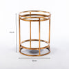 Amelia Side Table Mirrored with Shelf Gold