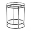 Amelia Side Table Mirrored with Shelf Silver