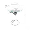 Azure Leaf Accent Table Round Silver