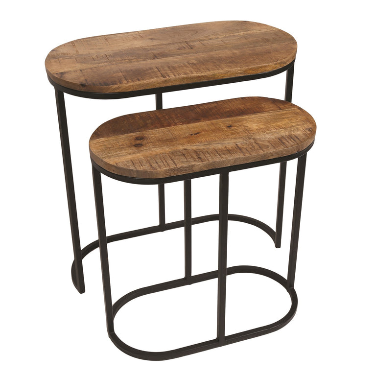 Set Of 2 Mango Wood Side Tables