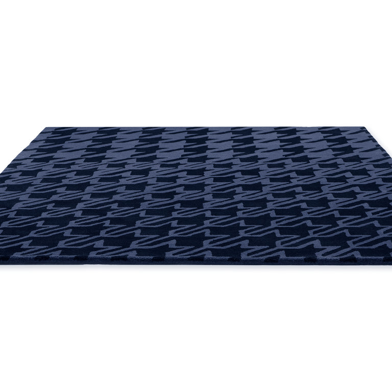 Brink & Campman Ted Baker Houndstooth Rug Dark Blue
