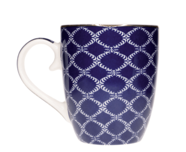 Tipperary Crystal Set of 6 Blue Patterned Mugs