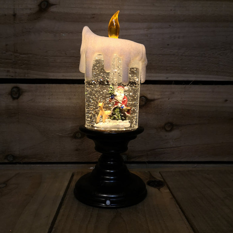 Snowtime BO 25cm LED Water Candlestick With Santa