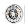 Clockworks Gears Clock Antique White
