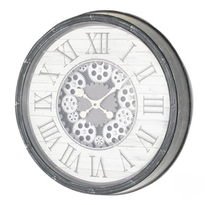 Clockworks Gears Clock Grey