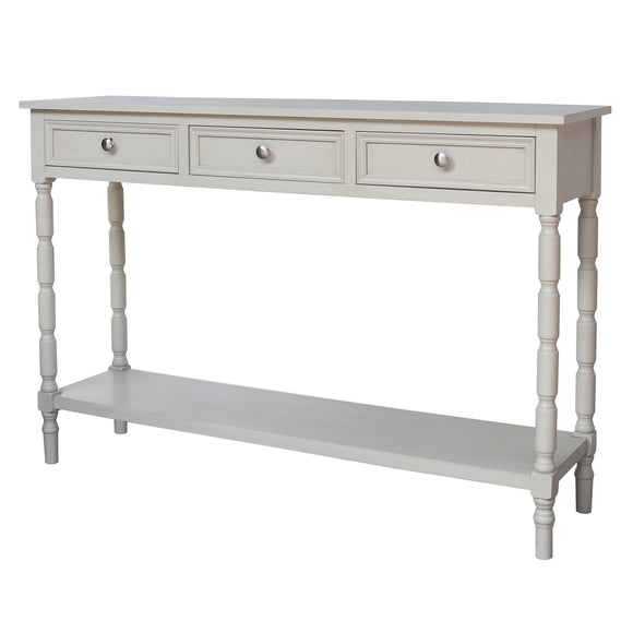 Lincoln 3 Drawer Console Table Subtle Grey