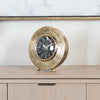 Globe Mantle Clock Round Brass