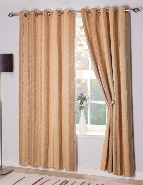 Toulon Interlined Eyelet Curtains  Antique Gold