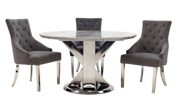 Tremmen Round Dining Table  Milan Grey