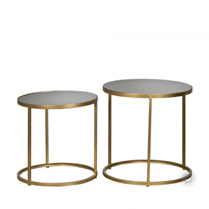 Avery S2 Side Tables Round Mirrored Gold