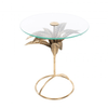 Azure Leaf Accent Table Round Gold