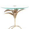 Azure Leaf Accent Table Round Gold