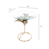 Azure Leaf Accent Table Round Gold