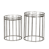 Cage Set Of Two Side Tables Round Mirror Silver