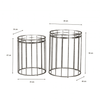 Cage Set Of Two Side Tables Round Mirror Silver