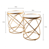 Spirals S2 Side Tables With Mirror Gold