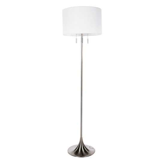 Zaria Floor Lamp Satin Silver 151cm