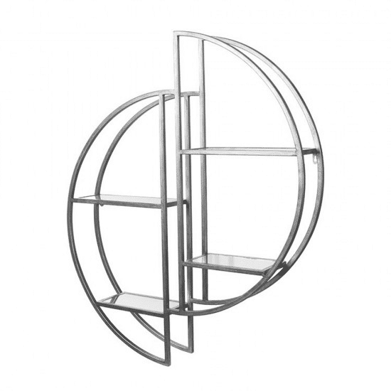 Harriet Mirrored Wall Shelf Silver