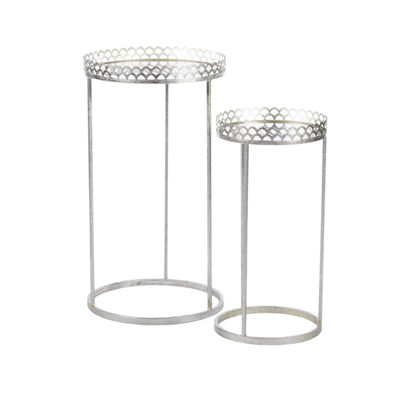 Ridgley S2 Accent Tables Round Mirrored Silver