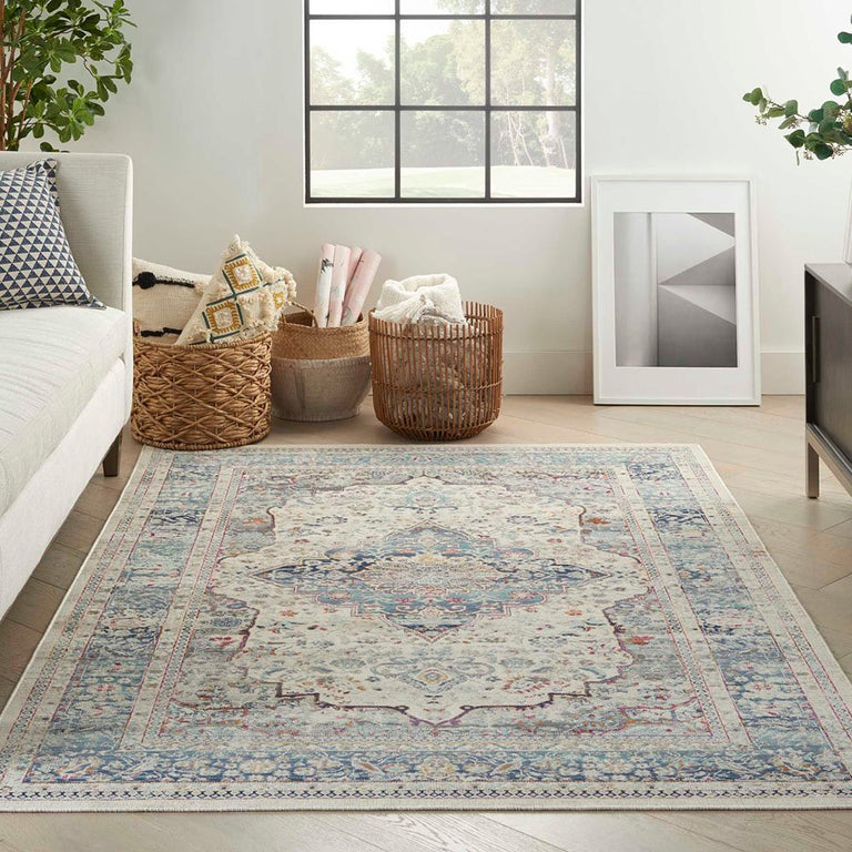 Nourison Vintage Kashan Rug 07 Ivory Blue