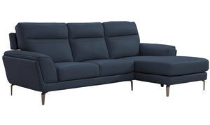 Enhance your living room with the striking Vernazza Corner Group Sofa in an elegant indigo color. This RHF (right-hand facing) sofa features a spacious design and plush cushions, offering both comfort and style. The indigo upholstery adds a touch of sophistication, making it a stunning focal point in your home.