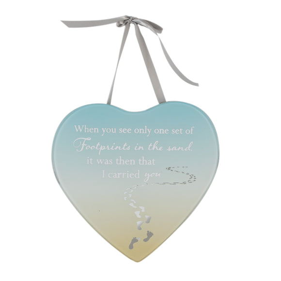 Reflections From The Heart Mirror Hanging Plaque  Footprints