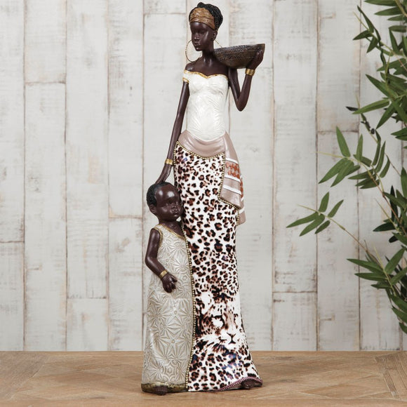 Maasai Mother  Child Figurine 41cm