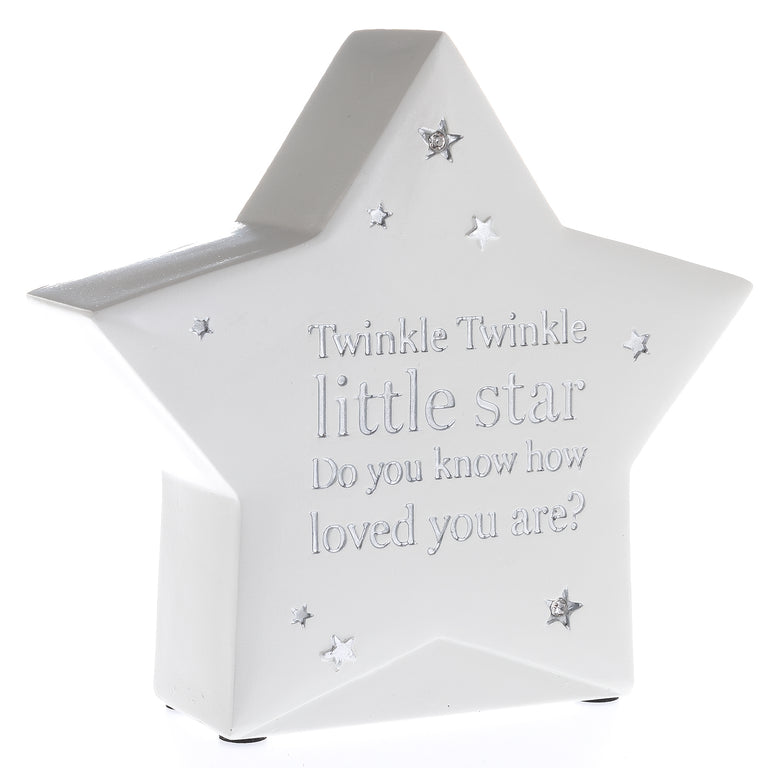Bambino Star Shaped Resin Money Box Twinkle Twinkle 15cm
