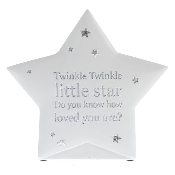 Bambino Star Shaped Resin Money Box Twinkle Twinkle 15cm